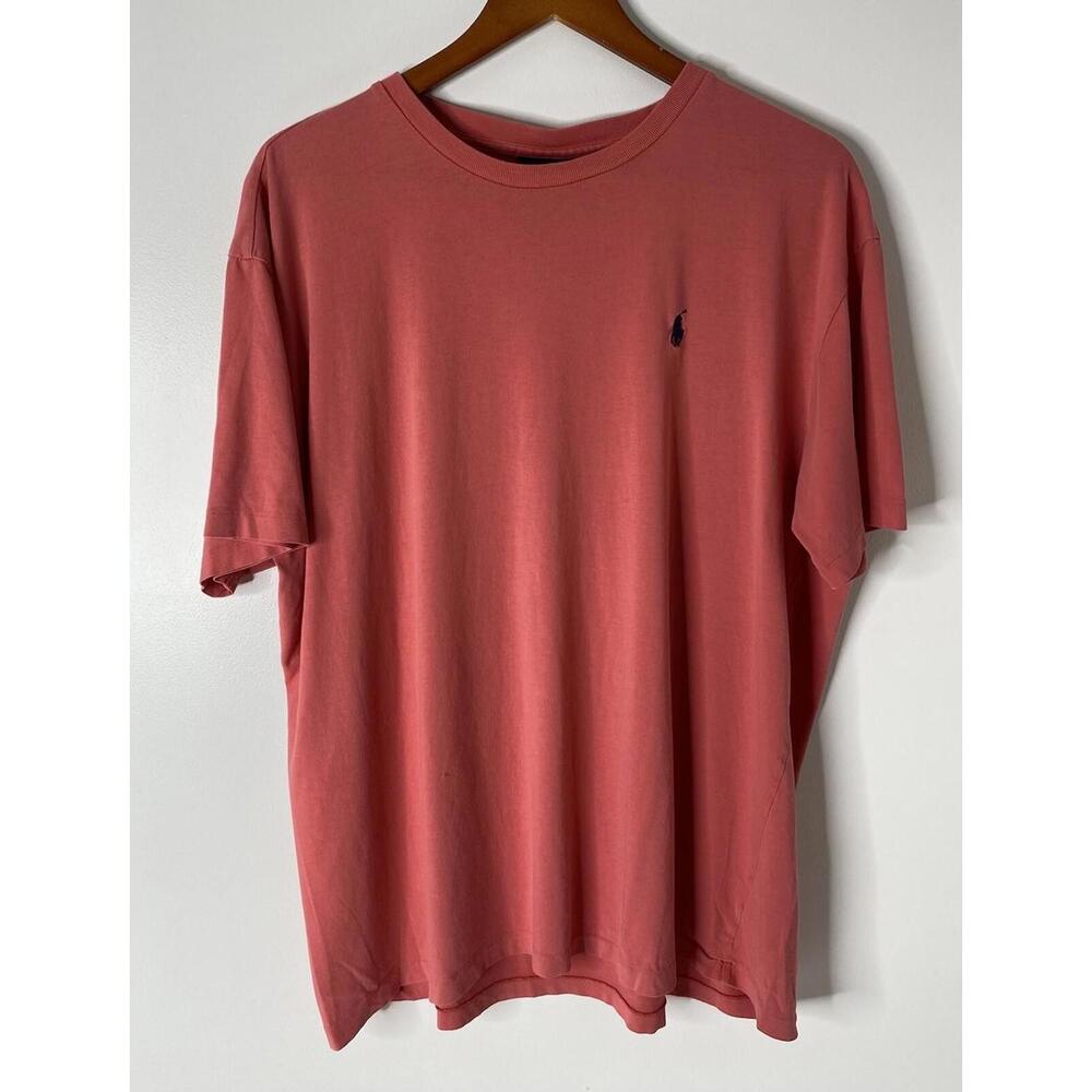 POLO RALPH LAUREN T-Shirt Men's L Pink Classic Fit Short Sleeve Crew 100% Cotton